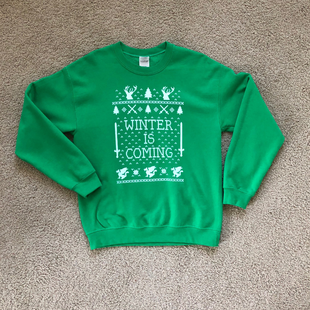 Winter is Coming Green Christmas Gamer Sweatshirt